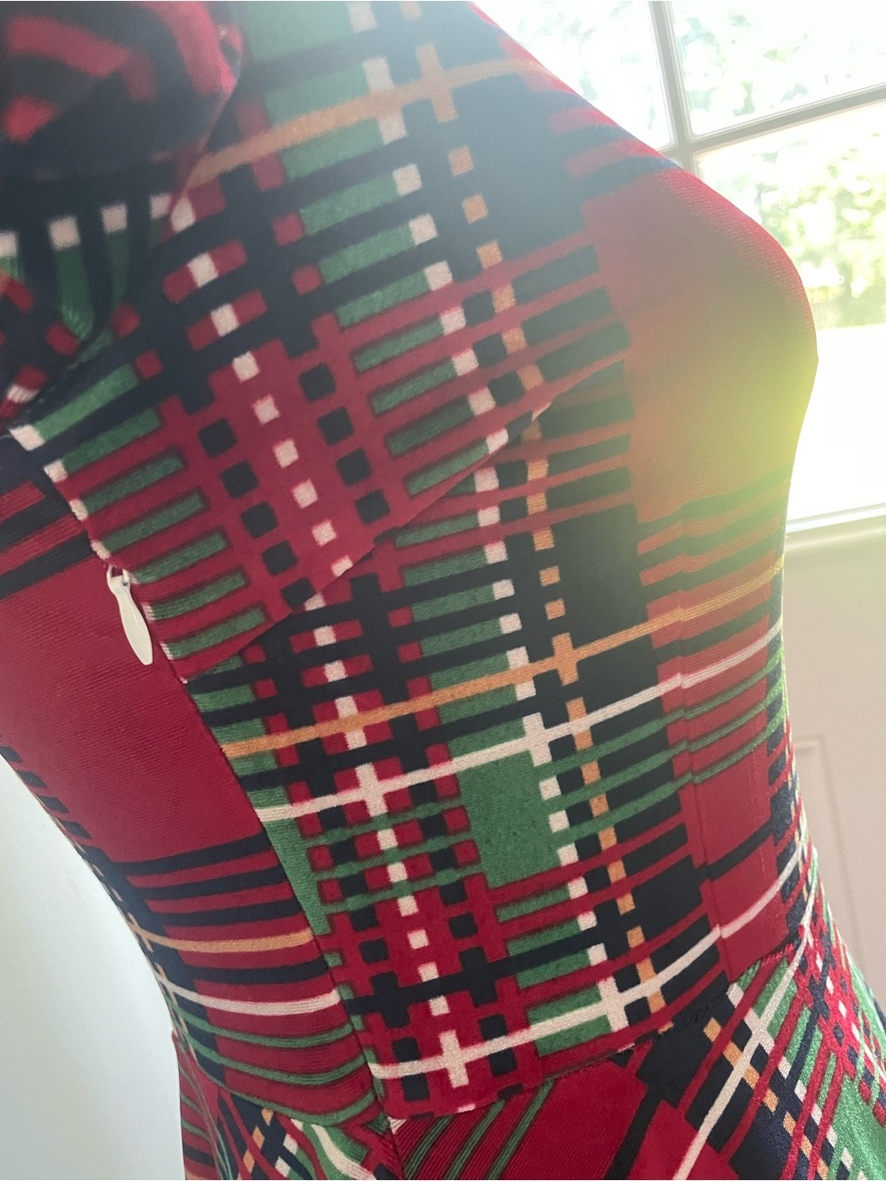 SHEIN Red Plaid Fit & Flare Midi Dress - Picture 2 of 9